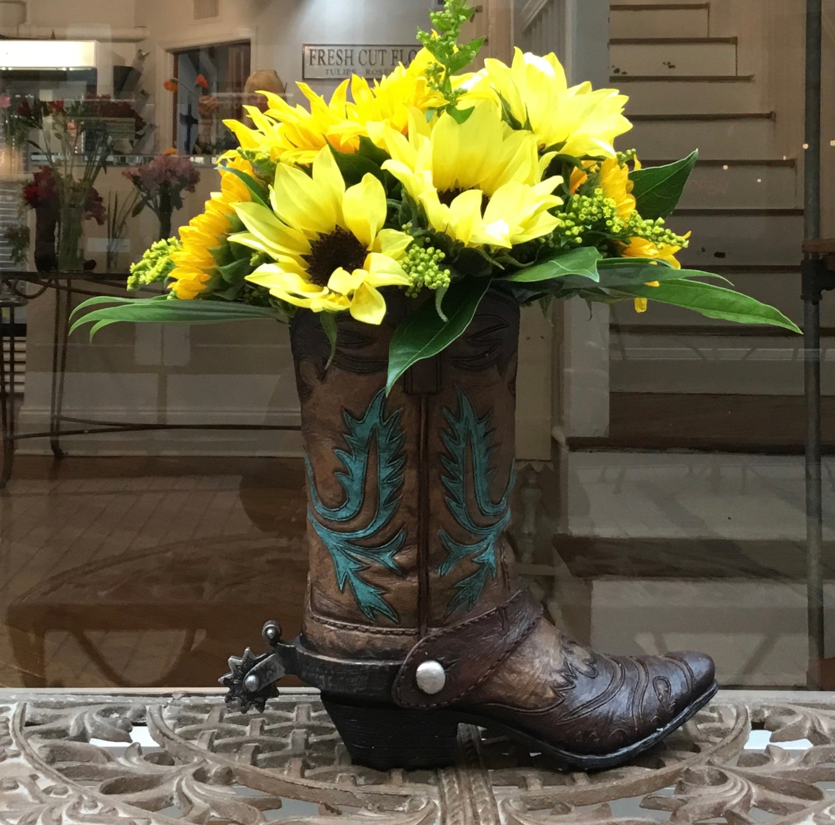 Blessed Cowgirl Sunflowers and Boots 20 Oz, 30 Oz. Skinny Tumbler, 24 Oz  Water Bottle 